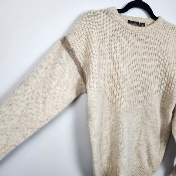 Y2K Bootlegger Wool Fisherman Fishermancore Cream Sweater Size M Cozycore Warm - Picture 3 of 14